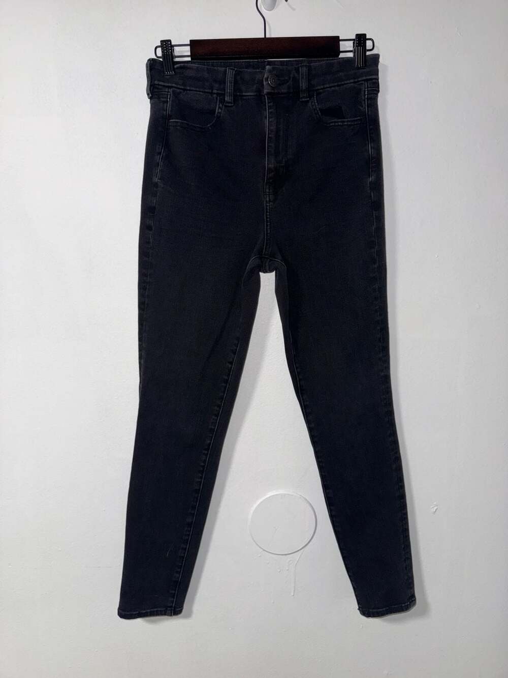 American Eagle Super Hi-Rise Jegging Size 8 Black Stretch Jeans